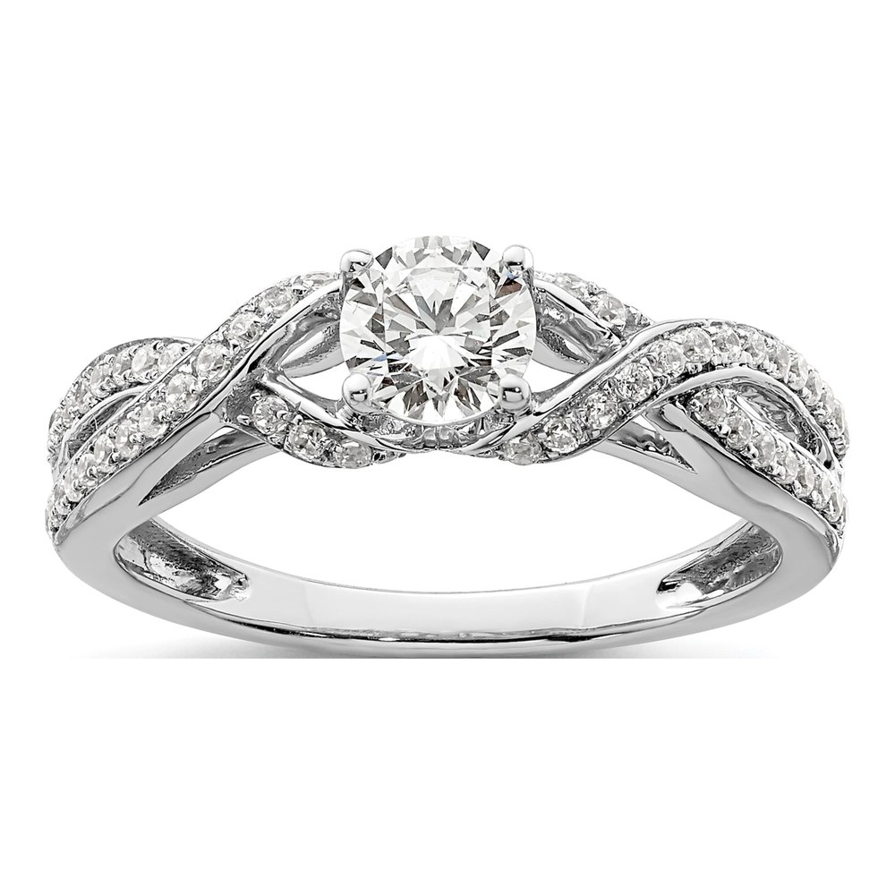 10K White Gold 3/4 ct tw Lab-Grown Diamond Twist Bypass Engagement Ring