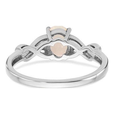 10K White Gold 1/20 ct tw Opal Diamond Ring – view 7
