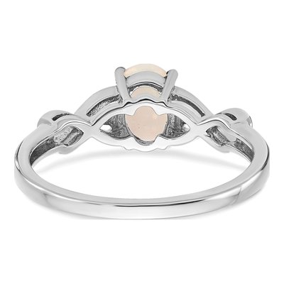 14K White Gold 1/20 ct tw Lab-Created Opal & Diamond Oval Ring – view 7