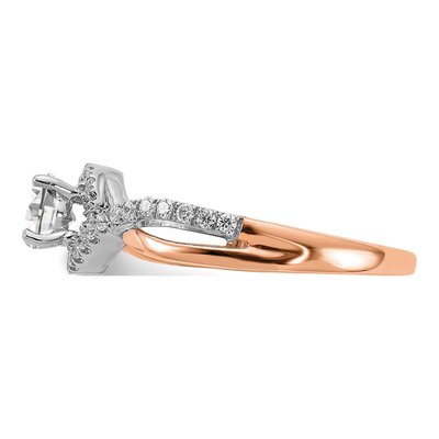 14K Two-Tone Gold Criss-Cross Engagement Ring Semi-Mount – view 3