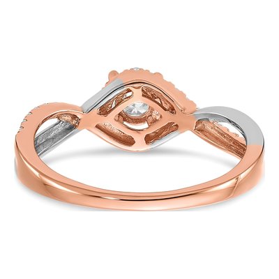14K Two-Tone Gold Criss-Cross Engagement Ring Semi-Mount – view 5