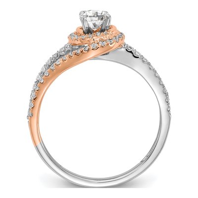 14K Two-Tone Gold Diamond Engagement Ring Semi-Mount – view 2