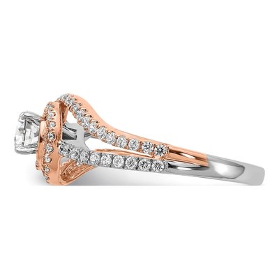 14K Two-Tone Gold Diamond Engagement Ring Semi-Mount – view 3