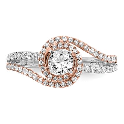 14K Two-Tone Gold Diamond Engagement Ring Semi-Mount – view 4