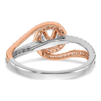 14K Two-Tone Gold Diamond Engagement Ring Semi-Mount – view 5