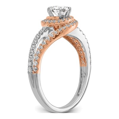 14K Two-Tone Gold Diamond Engagement Ring Semi-Mount – view 6
