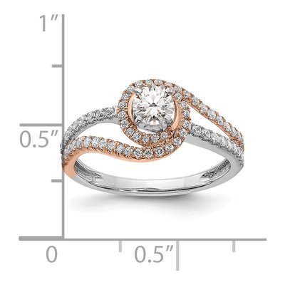 14K Two-Tone Gold Diamond Engagement Ring Semi-Mount – view 7