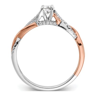 14K Two-Tone Gold Diamond Engagement Ring Semi-Mount – view 3