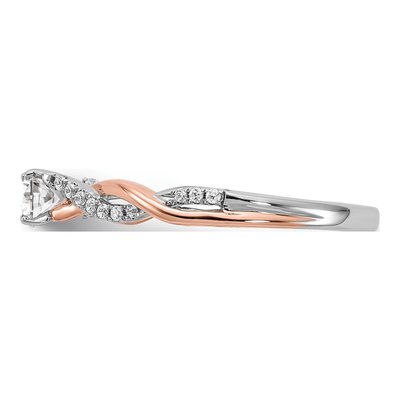 14K Two-Tone Gold Diamond Engagement Ring Semi-Mount – view 4