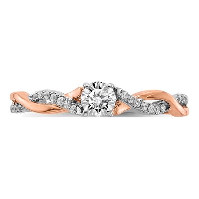 14K Two-Tone Gold Diamond Engagement Ring Semi-Mount – view 5