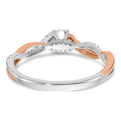 14K Two-Tone Gold Diamond Engagement Ring Semi-Mount – view 6