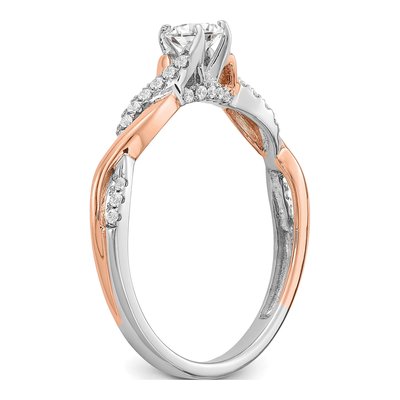14K Two-Tone Gold Diamond Engagement Ring Semi-Mount – view 7