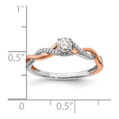 14K Two-Tone Gold Diamond Engagement Ring Semi-Mount – view 8