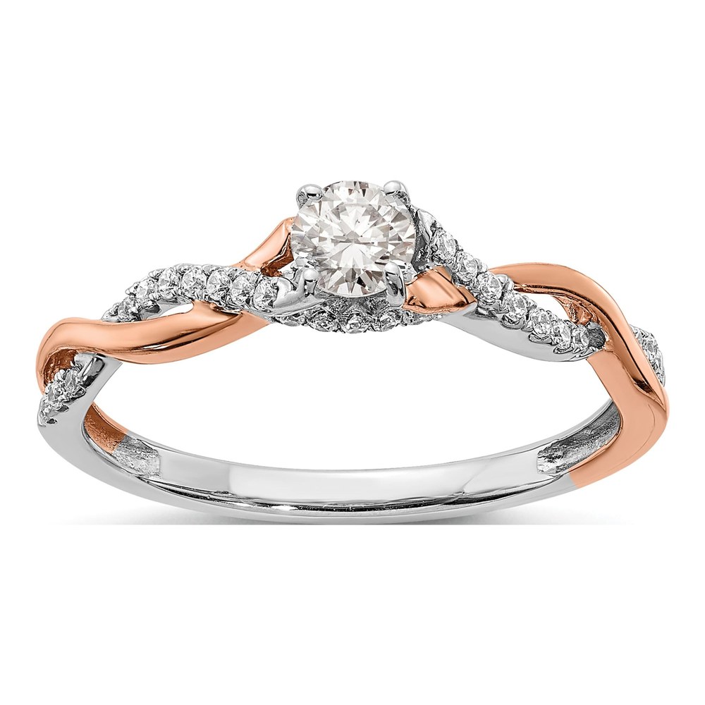 14K Two-Tone Gold Diamond Semi-Mount Engagement Ring