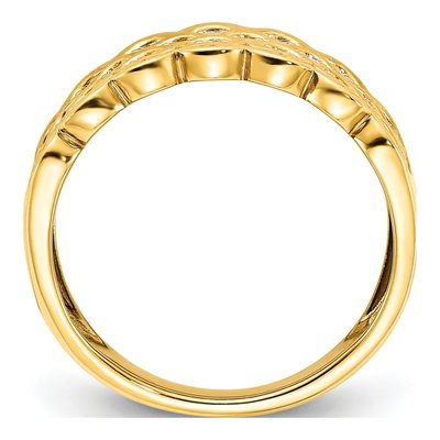14K Yellow Gold 1/4 ct tw Diamond Pave Wedding Band – view 3