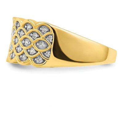 14K Yellow Gold 1/4 ct tw Diamond Pave Wedding Band – view 4