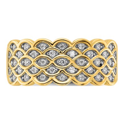 14K Yellow Gold 1/4 ct tw Diamond Pave Wedding Band – view 5