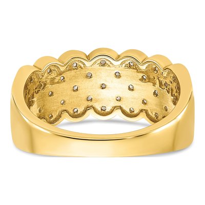 14K Yellow Gold 1/4 ct tw Diamond Pave Wedding Band – view 6