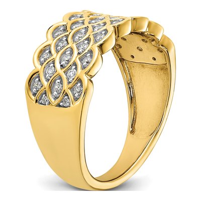 14K Yellow Gold 1/4 ct tw Diamond Pave Wedding Band – view 7