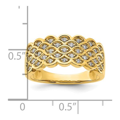 14K Yellow Gold 1/4 ct tw Diamond Pave Wedding Band – view 8