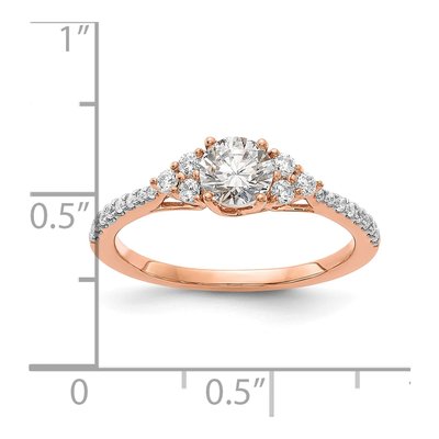 14K Rose Gold Diamond Engagement Ring Semi-Mount – view 8