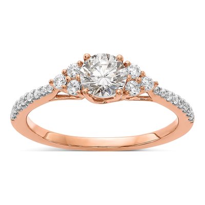 14K Rose Gold Diamond Engagement Ring Semi-Mount