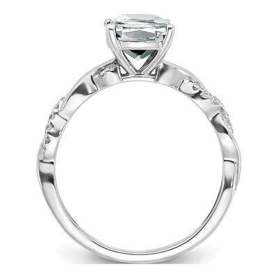 Sterling Silver 1/20 ct tw White Topaz & Diamond Ring – view 3