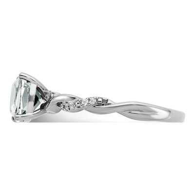 Sterling Silver 1/20 ct tw White Topaz & Diamond Ring – view 5