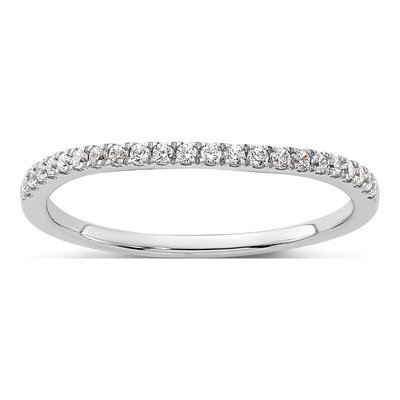 14K White Gold 1/6 ct tw Lab-Grown Diamond Wedding Band