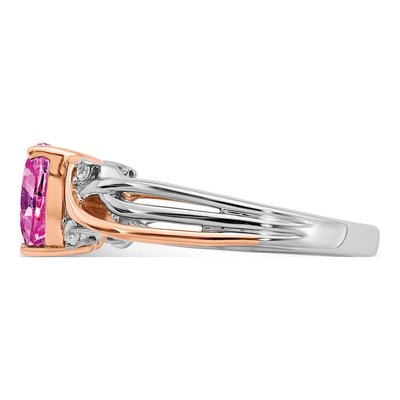 14K Two-Tone Gold 1/15 ct tw Diamond Heart Ring – view 3