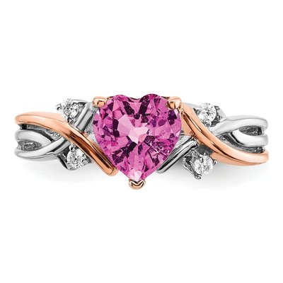 14K Two-Tone Gold 1/15 ct tw Diamond Heart Ring – view 4