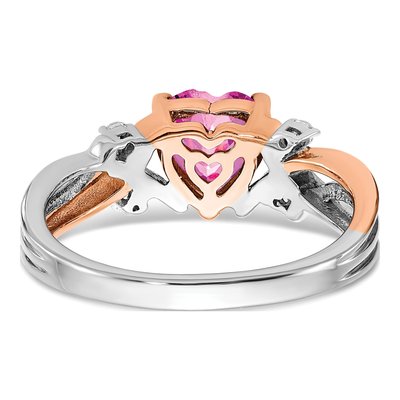 14K Two-Tone Gold 1/15 ct tw Diamond Heart Ring – view 5