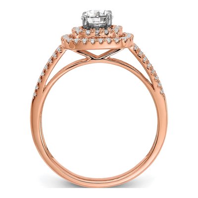 14K Rose Gold Diamond Engagement Ring Semi-Mount – view 2