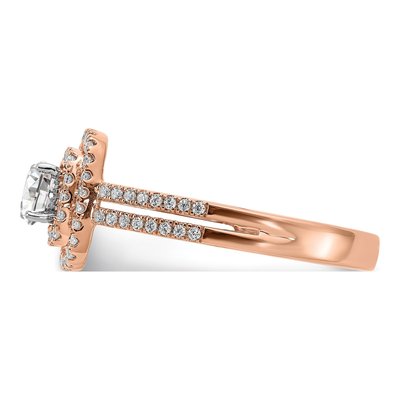 14K Rose Gold Diamond Engagement Ring Semi-Mount – view 3