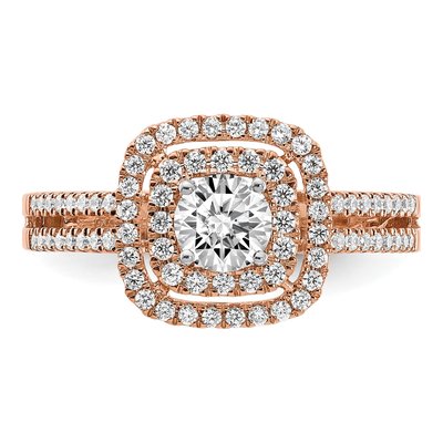 14K Rose Gold Diamond Engagement Ring Semi-Mount – view 4