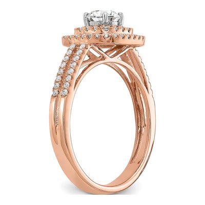 14K Rose Gold Diamond Engagement Ring Semi-Mount – view 6