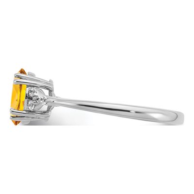 Sterling Silver 1/20 ct tw Citrine & Diamond Ring – view 5