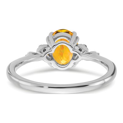 Sterling Silver 1/20 ct tw Citrine & Diamond Ring – view 7
