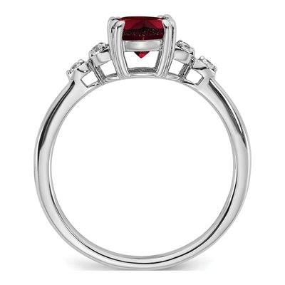 Sterling Silver 1/20 ct tw Garnet & Diamond Ring – view 3