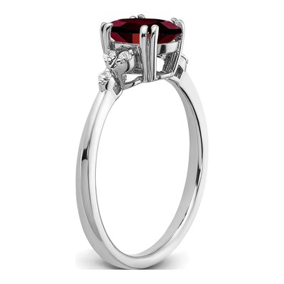 Sterling Silver 1/20 ct tw Garnet & Diamond Ring – view 4