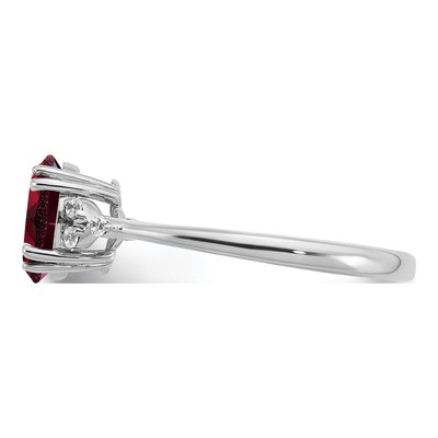 Sterling Silver 1/20 ct tw Garnet & Diamond Ring – view 5