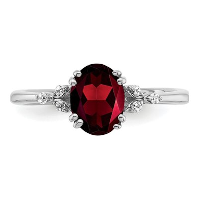 Sterling Silver 1/20 ct tw Garnet & Diamond Ring – view 6