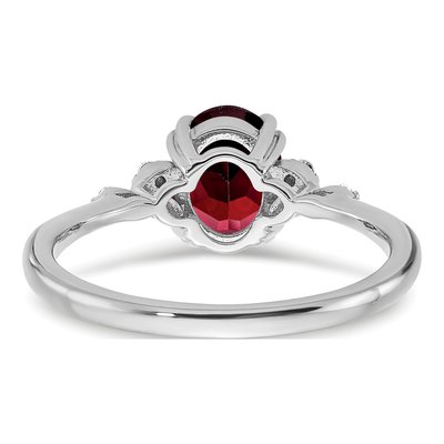 Sterling Silver 1/20 ct tw Garnet & Diamond Ring – view 7