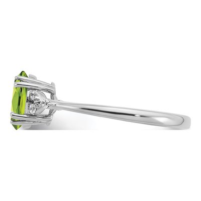 Sterling Silver 1/20 ct tw Peridot & Diamond Ring – view 5