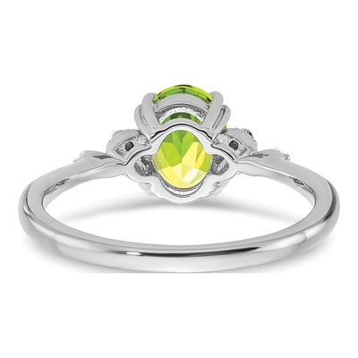 Sterling Silver 1/20 ct tw Peridot & Diamond Ring – view 7