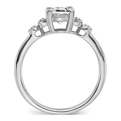 Sterling Silver 1/20 ct tw White Topaz & Diamond Ring – view 2