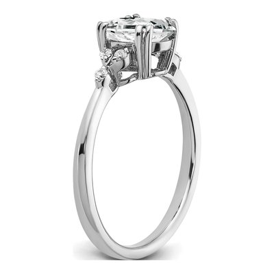 Sterling Silver 1/20 ct tw White Topaz & Diamond Ring – view 3