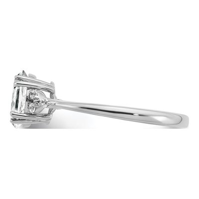 Sterling Silver 1/20 ct tw White Topaz & Diamond Ring – view 4