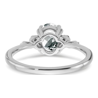 Sterling Silver 1/20 ct tw White Topaz & Diamond Ring – view 6