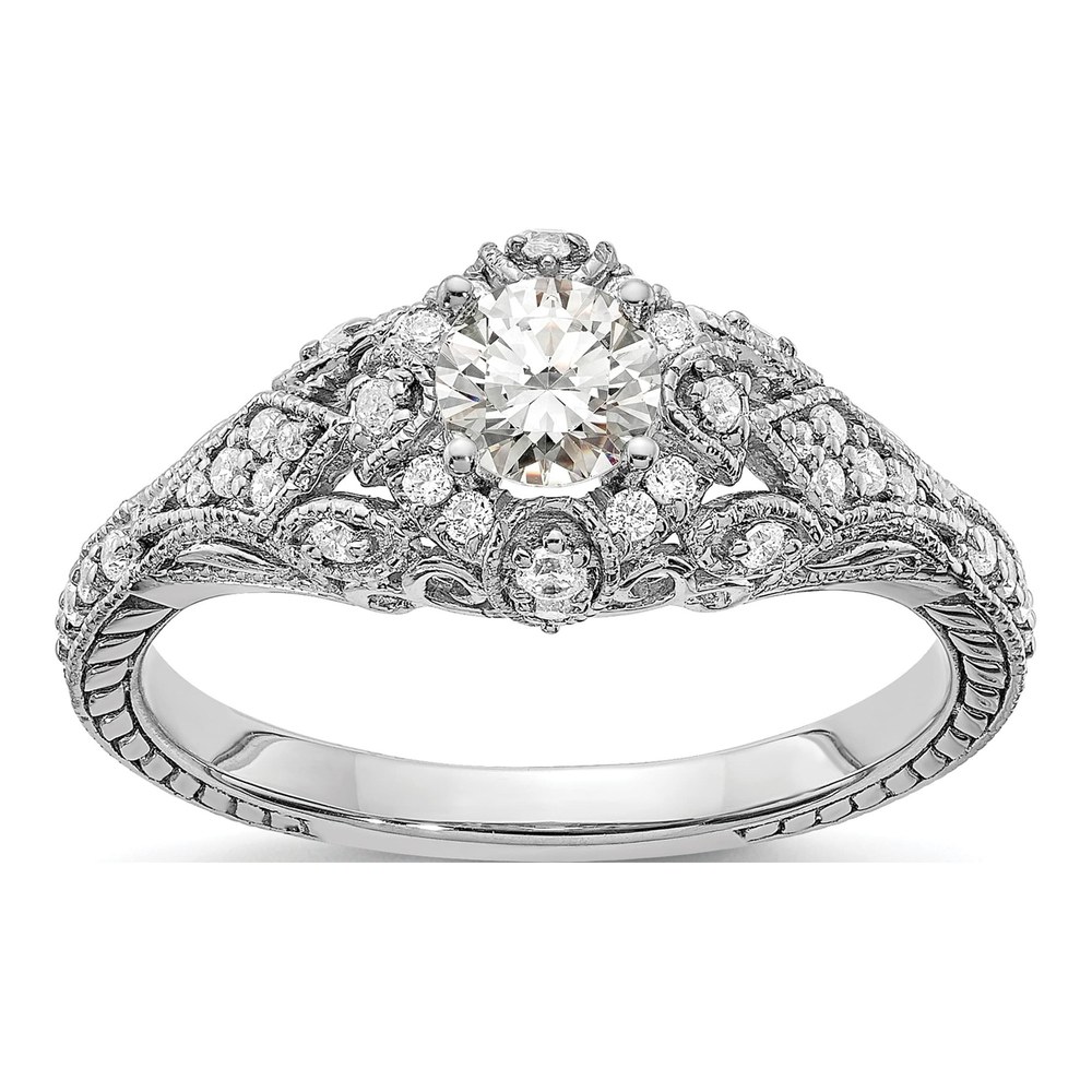 14K White Gold Diamond Semi-Mount Engagement Ring